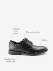 Black School Leather Plain Front  Lace-Up Shoes - Image 9 of 9