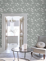 Laura Ashley Slate Magnolia Grove A4 Wallpaper Sample - Image 1 of 2