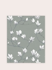 Laura Ashley Slate Magnolia Grove A4 Wallpaper Sample - Image 2 of 2
