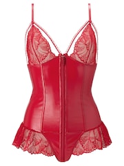 Κόκκινο - Κορμάκι με δαντέλα και φερμουάρ Ann Summers, με λάστιχο στο καβάλο, με λάστιχο και φερμουάρ, χωρίς καβάλο. - Εικόνα 6 από 6