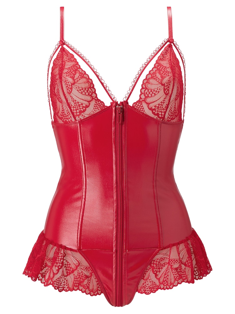 Κόκκινο - Κορμάκι με δαντέλα και φερμουάρ Ann Summers, με λάστιχο στο καβάλο, με λάστιχο και φερμουάρ, χωρίς καβάλο. - Εικόνα 6 από 6