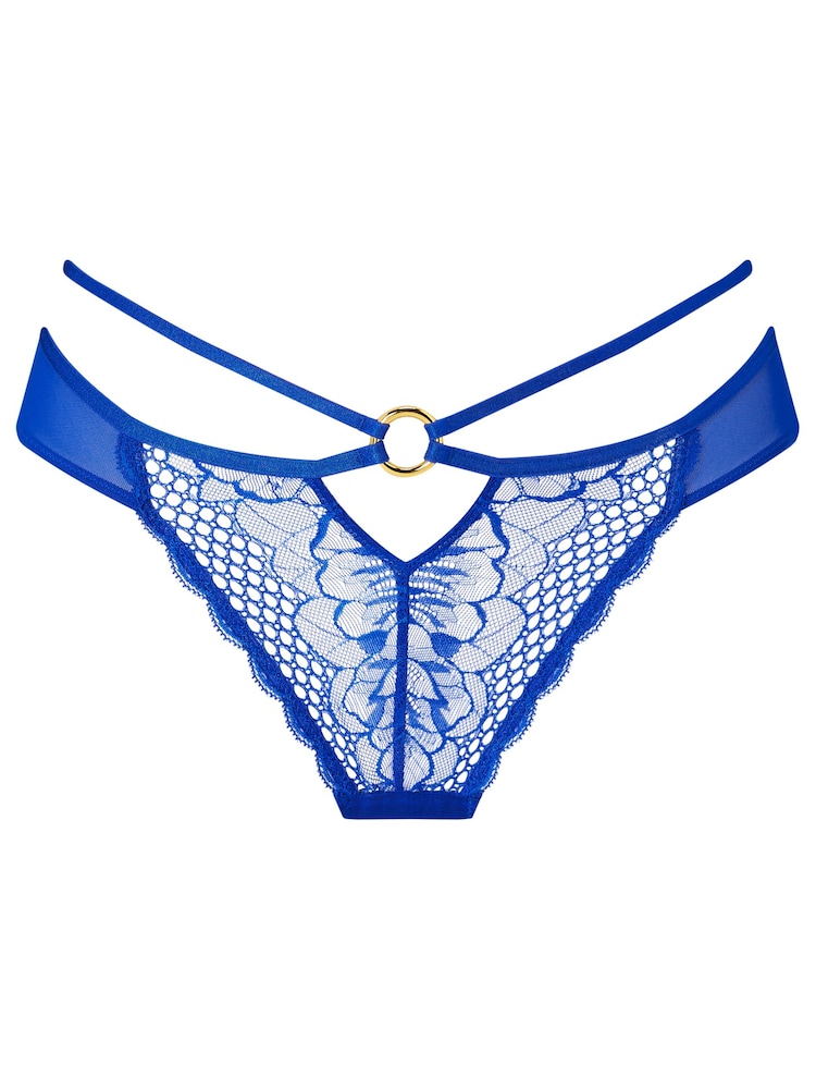 Ann Summers Blue Compelling Floral Lace Brazilian Knickers - Image 5 of 5