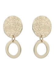 Oliver Bonas Gold Plated Anatola Textured Disc & Ring Drop Earrings - Image 2 of 2