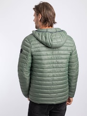 Weird Fish Green Flete Lightweight Showerproof Padded Hooded Jacket - Image 2 of 7