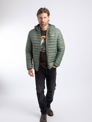 Weird Fish Green Flete Lightweight Showerproof Padded Hooded Jacket - Image 3 of 7