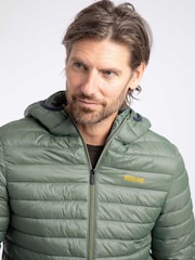 Weird Fish Green Flete Lightweight Showerproof Padded Hooded Jacket - Image 4 of 7