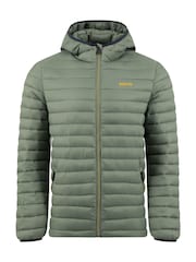 Weird Fish Green Flete Lightweight Showerproof Padded Hooded Jacket - Image 6 of 7