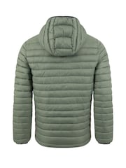 Weird Fish Green Flete Lightweight Showerproof Padded Hooded Jacket - Image 7 of 7