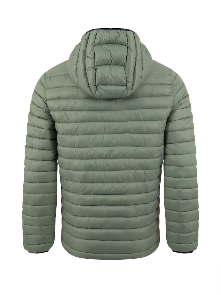 Weird Fish Green Flete Lightweight Showerproof Padded Hooded Jacket - Image 7 of 7 Weird Fish Green Flete Lightweight Showerproof Padded Hooded Jacket - Image 7 of 7