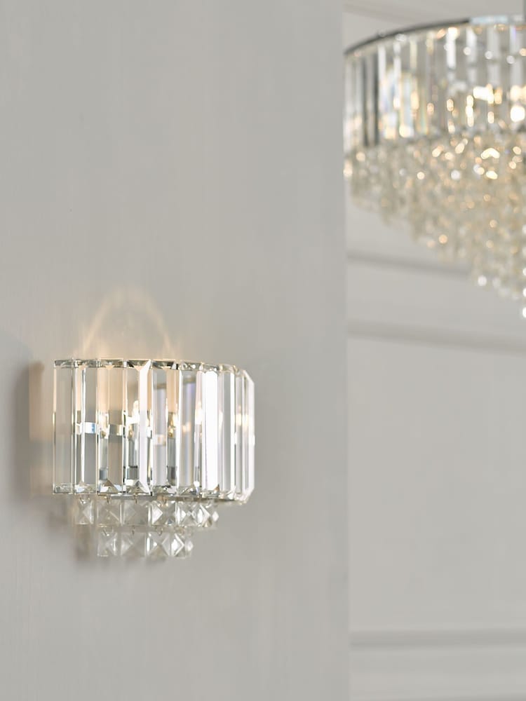 Laura Ashley Chrome Vienna Crystal Wall Light - Image 1 of 4