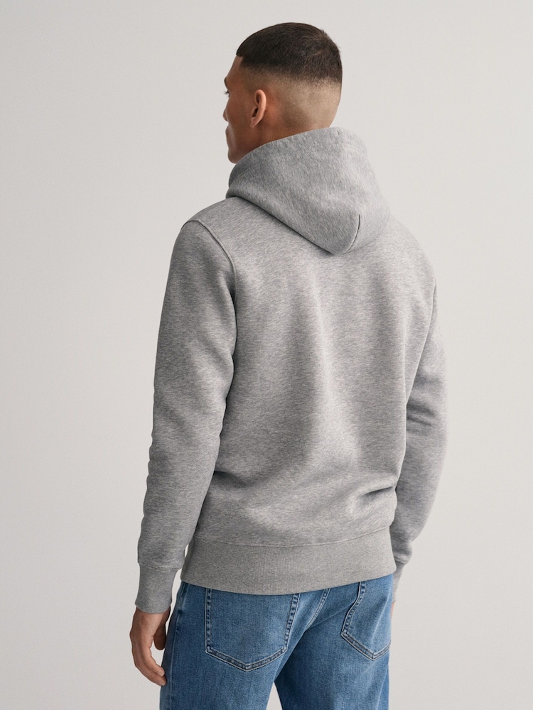 GANT Grey Regular-Fit Shield Hoodie - Image 2 of 5
