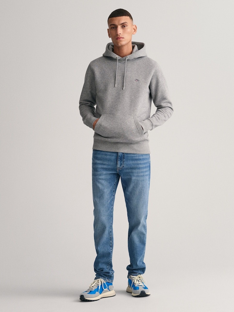 GANT Grey Regular-Fit Shield Hoodie - Image 3 of 5
