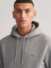 GANT Grey Regular-Fit Shield Hoodie - Image 4 of 5