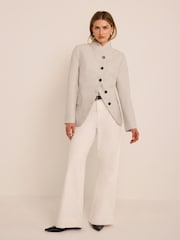 Mint Velvet Grey Stand Collar Blazer - Image 4 of 8