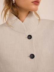 Mint Velvet Grey Stand Collar Blazer - Image 5 of 8