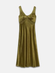 Grün - Mint Velvet Midikleid aus Satin mit Spitzen-Detail - Bild 7 von 8