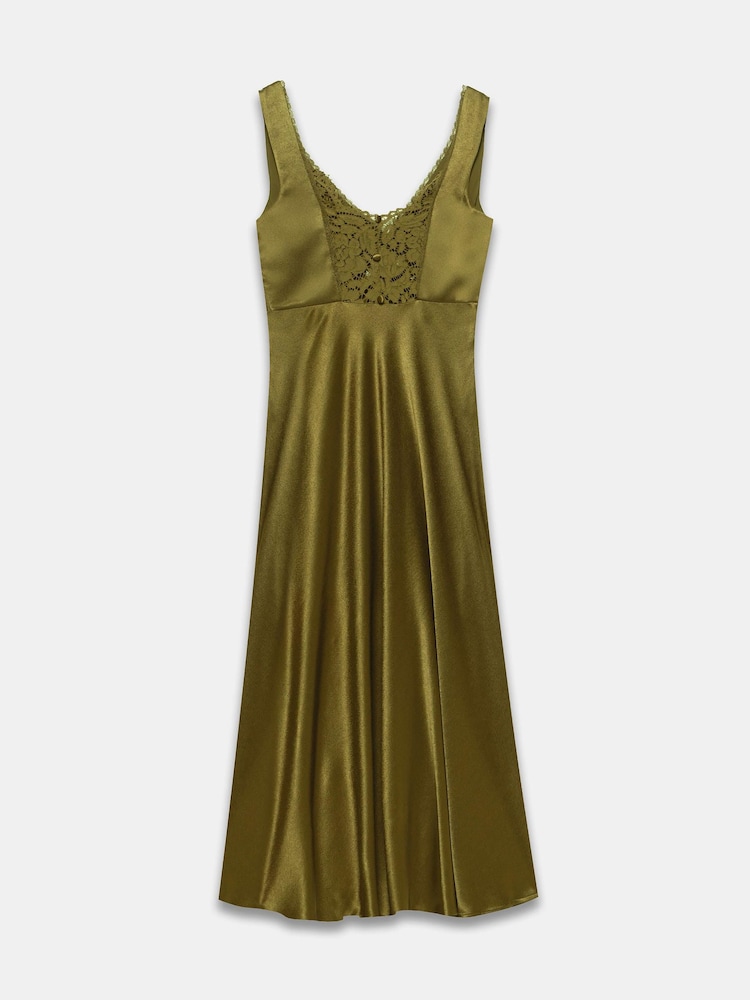 Grün - Mint Velvet Midikleid aus Satin mit Spitzen-Detail - Bild 8 von 8 Grün - Mint Velvet Midikleid aus Satin mit Spitzen-Detail - Bild 8 von 8