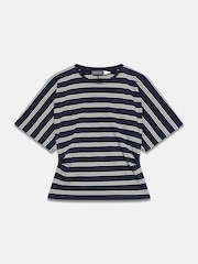 天空藍 - Mint Velvet 棉質腰位皺褶 T 裇 - 圖片 6/7