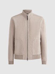 Reiss Stone Damon Suede Zip Through Jacket - Image 2 of 5