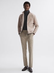 Reiss Stone Damon Suede Zip Through Jacket - Image 3 of 5