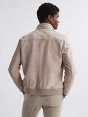Reiss Stone Damon Suede Zip Through Jacket - Image 4 of 5