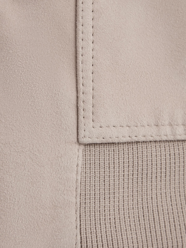 Reiss Stone Damon Suede Zip Through Jacket - Image 5 of 5