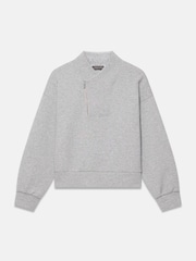 Mint Velvet Grey Cotton Blend Zip Detail Hoodie - Image 7 of 8