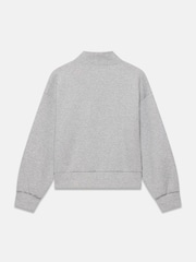 Mint Velvet Grey Cotton Blend Zip Detail Hoodie - Image 8 of 8