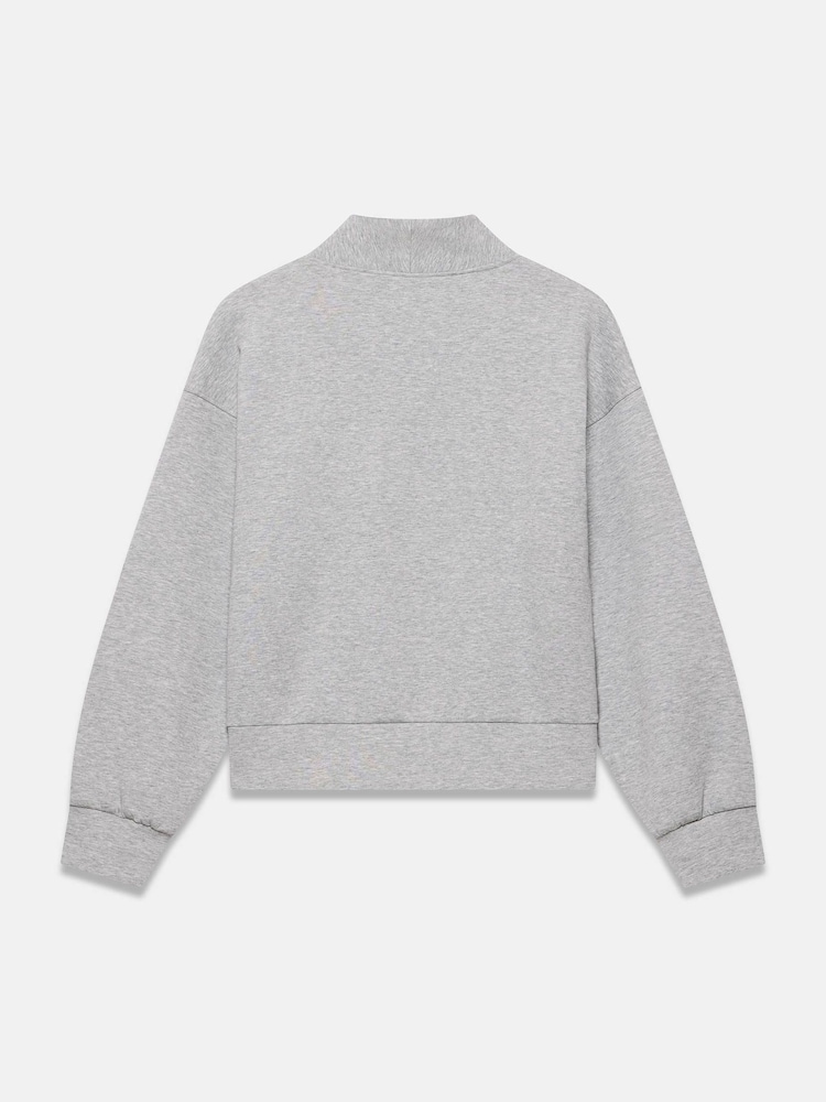 Mint Velvet Grey Cotton Blend Zip Detail Hoodie - Image 8 of 8