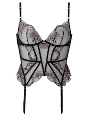 Ann Summers Black Idolising Ditsy Floral Embroidery Basque - Image 6 of 6