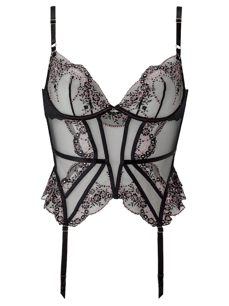 Ann Summers Black Idolising Ditsy Floral Embroidery Basque - Image 6 of 6 Ann Summers Black Idolising Ditsy Floral Embroidery Basque - Image 6 of 6