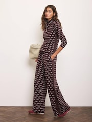 Punainen - Mint Velvet Jacquard Leveälahkeiset Housut - Kuva 1 / 7