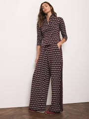Punainen - Mint Velvet Jacquard Leveälahkeiset Housut - Kuva 2 / 7