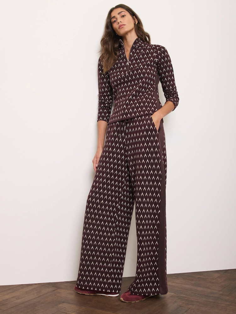 Punainen - Mint Velvet Jacquard Leveälahkeiset Housut - Kuva 2 / 7