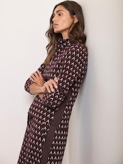 Punainen - Mint Velvet Jacquard Leveälahkeiset Housut - Kuva 5 / 7