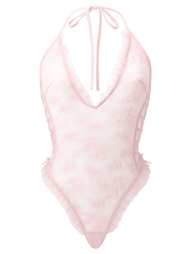 Ann Summers Hidden Bloom Квіткове мереживо Halterneck Боді без промежини - Image 6 of 6