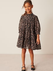 Animal Print Metallic Chiffon Dress (3-16yrs) - Image 1 of 3