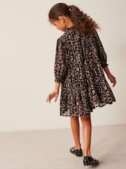 Animal Print Metallic Chiffon Dress (3-16yrs) - Image 2 of 3