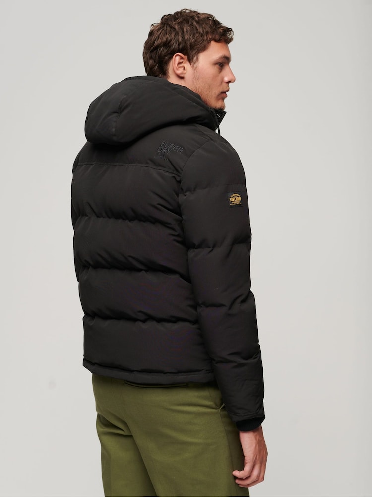 Superdry Black Everest Short Hooded Puffer - Image 2 of 3 Superdry Black Everest Short Hooded Puffer - Image 2 of 3