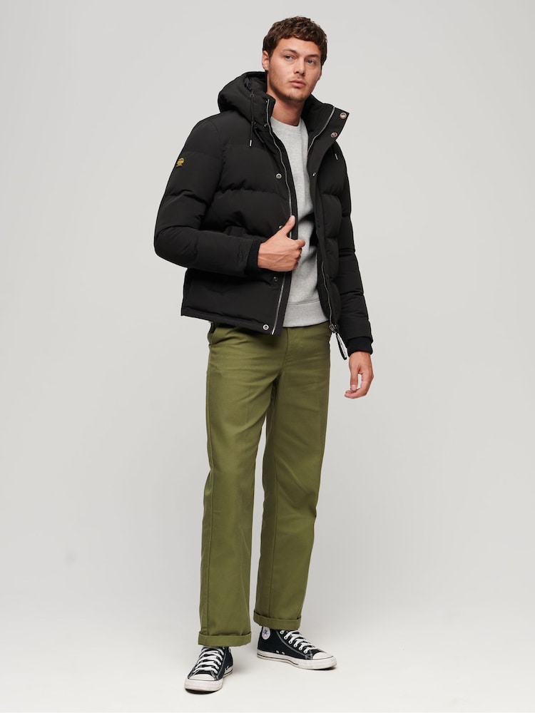 Superdry Black Everest Short Hooded Puffer - Image 3 of 3 Superdry Black Everest Short Hooded Puffer - Image 3 of 3