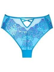 Ann Summers Blue Pearlescent Sequin Embroidery Brazilian Knickers - Image 5 of 5