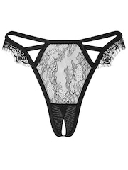 Ann Summers Black Limelight Lace Crotchless String Knickers - Image 5 of 5