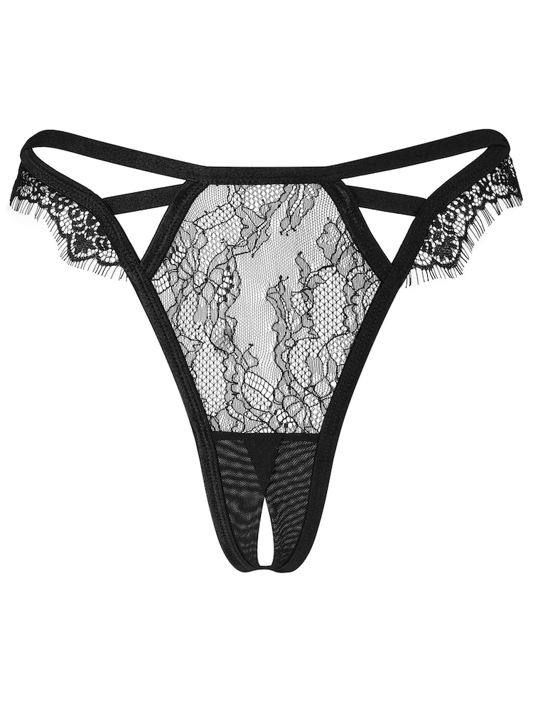 Ann Summers Black Limelight Lace Crotchless String Knickers - Image 5 of 5 Ann Summers Black Limelight Lace Crotchless String Knickers - Image 5 of 5
