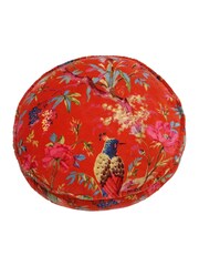 Riva Paoletti Orange Paradise Round Velvet Polyester Filled Cushion - Image 2 of 2