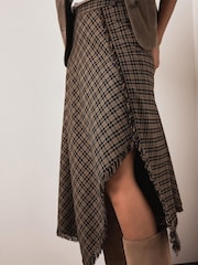 Mint Velvet Check Hanky Hem Midi Skirt - Image 3 of 7