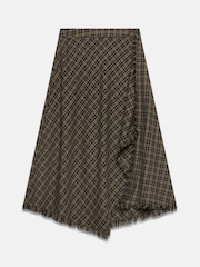 Mint Velvet Check Hanky Hem Midi Skirt - Image 6 of 7