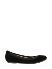 Accessorize Black Elasticated Suede Ballerinas - Image 1 of 3
