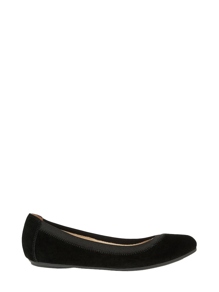 Accessorize Black Elasticated Suede Ballerinas - Image 1 of 3