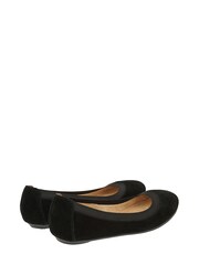 Accessorize Black Elasticated Suede Ballerinas - Image 3 of 3