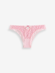 Ann Summers Pale Pink Tease And Trouble Spot Mesh Brazilian Knickers - Image 5 of 5